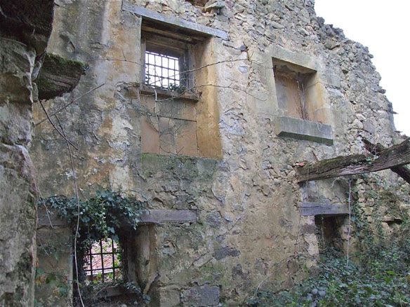 Ventanas, árcos y escudos antiguos de sillería. S. XVII